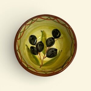 Hand-Painted Olive Design Bowl